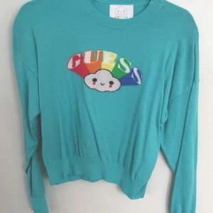 Guess x FriendsWithYou - Teal Cloud Sweater - Size S